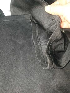 Edgy Black Crop Top with Buckle Detail no 128