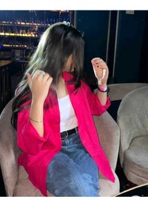 Vibrant Pink Button-Up Shirt