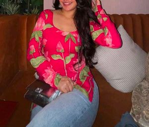 Hot Pink Lotus Corset kurti – Round Neck