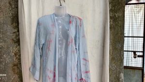 I. Light Blue Tie-Dye Maxi Robe