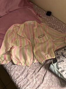 Striped Cropped Jacket
