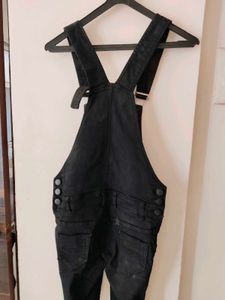 Black Denim Overalls