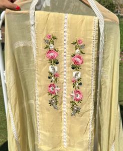 Beautiful Yellow Embroidered Kurta Set