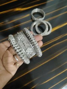Elegant Silver Bangles Set