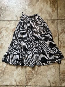 Sheer Zebra Print Flowy Maxi Skirt