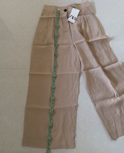 ZARA Beige Wide Leg Pants