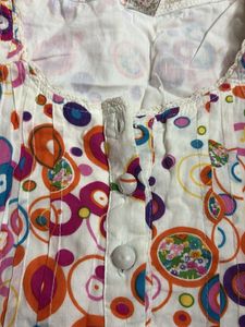 Vibrant Floral Print Kurta with Sequins