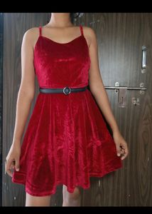 Red Velvet Cami Dress
