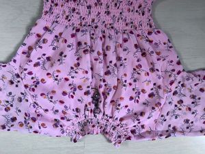 Floral Smocked Georgette Midi Dress with Ruffle He