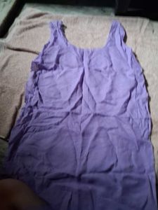 Embroidered Lavender sheer Kurta with spaghetti