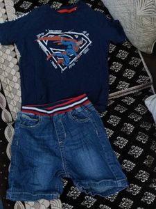 Superman T-Shirt & Denim Shorts Set