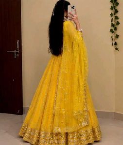 Vibrant Yellow Embellished Lehenga