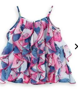 Chic Ruffled Floral Print Top