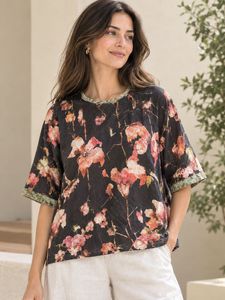 Velvet neck &sleeve patti -  Floral