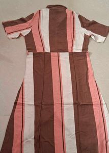 Striped Button-Up Shirt Dress