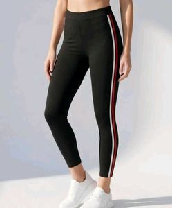 Black Leggings with Side Stripes