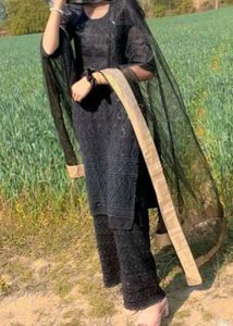 Elegant Black Chikankari Kurta Set