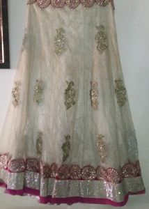 Women's Rose And cream Lengha choli