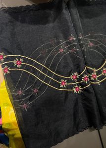 Black Embroidered Kurta &amp; dupatta