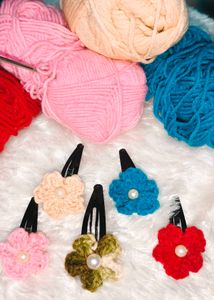 🔥 MEGA SALE OFFER 🔥Crochet Flower Hair Clips