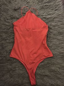 orange Halter Bodysuit