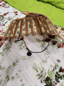 Vintage Floral Folding Fan &amp; hat 2in1