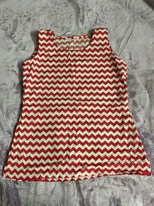 Red &amp; White Chevron Top