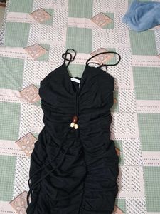 Elegant Ruched Spaghetti Strap Mini Dress