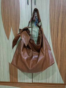 Chic Brown Leather Hobo Bag