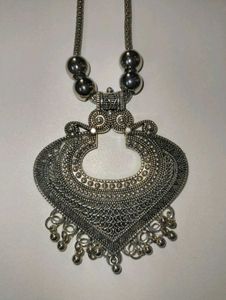 Oxidized Silver Necklace and Earring Set