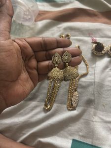 Exquisite Gold Jhumka Earrings  Set