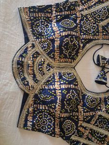 Stylish Navy Blue Embroidered Blouse