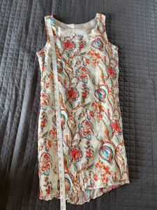 Light Blue Floral Sleeveless Mini Dress