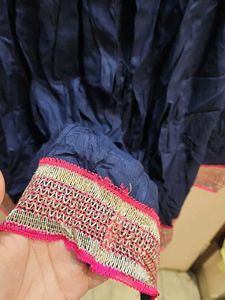 Navy Blue Ethnic Skirt with Embellished Border