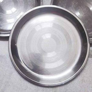 Set of 6 Stainless Steel Plates