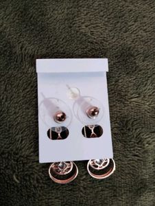 Rose Gold CZ Drop Earrings