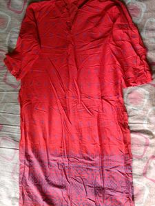 Orange cotton straight cut kurta top XXL size