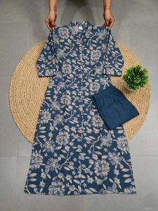 Turquoise Floral Kurta Set