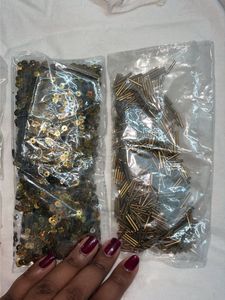 Gold tone embroidery set with Piping tape