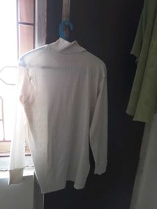 White Turtleneck Top