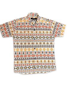 Y2k Men's Geometric Print Boxy Short Sleeve Shirt