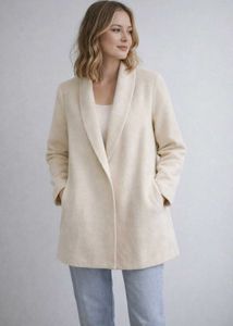 Elegant Cream Collar Coat (New)