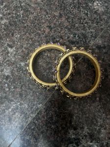 Handmade silk thread bangles with kundans