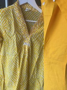 Yellow Striped Kurta