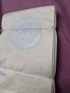 Elegant Cream Saree with Silver Motifs.new one