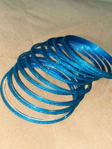 Sparkling Blue Bangles Set of 11