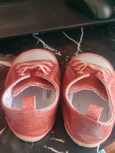 Very Cute Glittering Peach Shoe