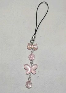 Y2K Pink Butterfly Dangle phone charm