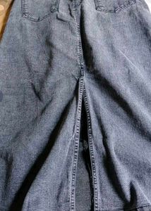Kotty Denim Straight Midi Skirt