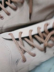 Stylish Beige Lace-Up Boots